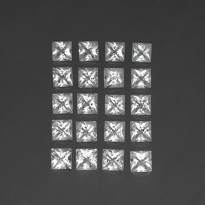 Gemas de topacio blanco natural de 4,91 ct, cuadrado, VS-SI