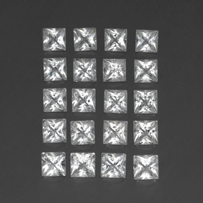Gemas de topacio blanco natural de 4,91 ct, cuadrado, VS-SI