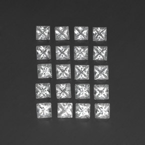 Gemas de topacio blanco natural de 5,02 ct, cuadrado, VS-SI
