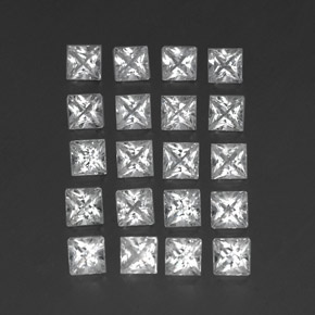 Gemas de topacio blanco natural de 5,02 ct, cuadrado, VS-SI