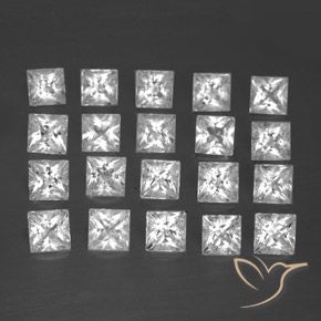 Gemas de Topacio Blanco natural de 5.20 ct, Cuadrado, VS