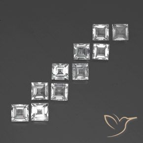 Gemas de Topacio Blanco natural de 8.30 ct, Cuadrado, VVS-VS