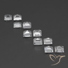 Gemas de Topacio Blanco claro natural de 7.62 ct, Cuadrado, VVS-VS
