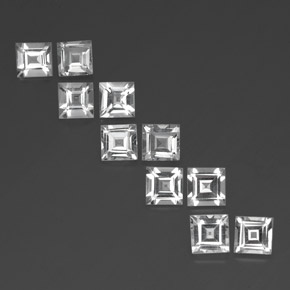 Gemas de topacio blanco natural de  ct, cuadrado, VVS-VS