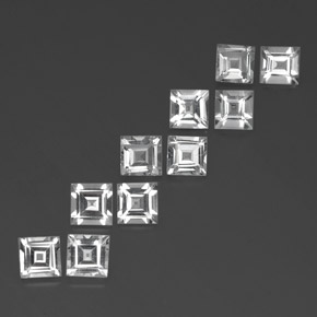 Gemas de topacio blanco natural de  ct, cuadrado, VVS-VS