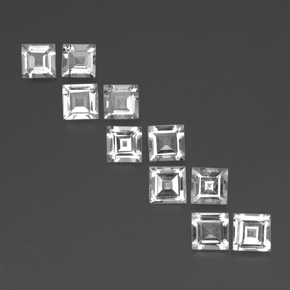 Gemas de topacio blanco natural de  ct, cuadrado, VVS-VS