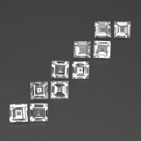 Gemas de topacio blanco natural de  ct, cuadrado, VVS-VS