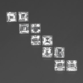 Gemas de topacio blanco natural de 7,92 ct, cuadrado, VVS-VS