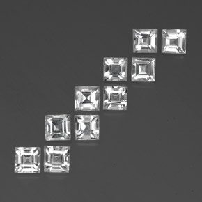 Gemas de topacio blanco natural de 7,92 ct, cuadrado, VVS-VS