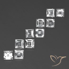 Gemas de Topacio Blanco natural de 8.49 ct, Cuadrado, VVS-VS