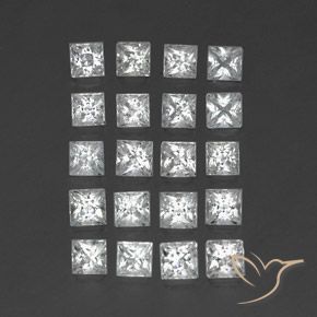 Gemas de Topacio Blanco natural de 4.81 ct, Cuadrado, VS-SI