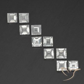 Gemas de Topacio Blanco cálido natural de 4.58 ct, Cuadrado, VVS-VS