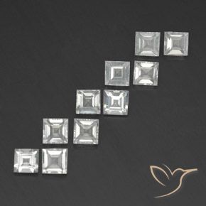 Gemas de Topacio Blanco cálido natural de 4.58 ct, Cuadrado, VVS-VS
