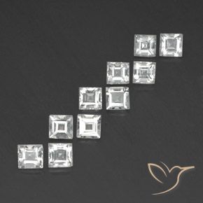 Gemas de Topacio Blanco natural de 4.37 ct, Cuadrado, VVS-VS