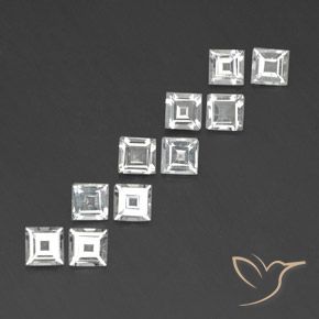 Gemas de Topacio Blanco natural de 3.74 ct, Cuadrado, VVS-VS