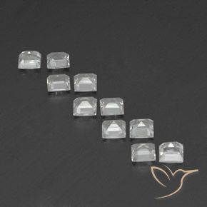 Gemas de Topacio Blanco cálido natural de 3.88 ct, Cuadrado, VVS-VS