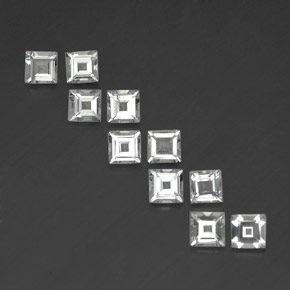 Gemas de topacio blanco natural de  ct, cuadrado, VVS-VS