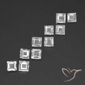 Gemas de Topacio Blanco cálido natural de 3.84 ct, Cuadrado, VVS-VS