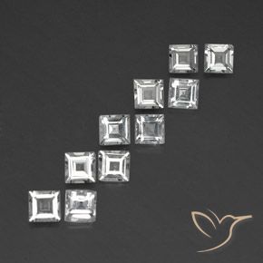 Gemas de Topacio Blanco cálido natural de 4.17 ct, Cuadrado, VVS-VS