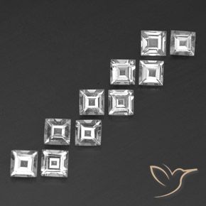 Gemas de Topacio Blanco natural de 4.02 ct, Cuadrado, VS