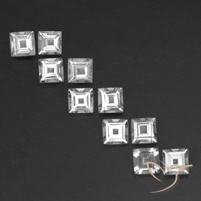 3.81ctw Natural Blanco Topacio, Cuadrado, VVS-VS