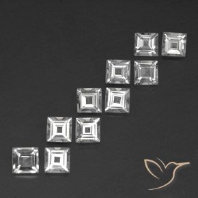 Gemas de Topacio Blanco claro natural de 3.99 ct, Cuadrado, VS