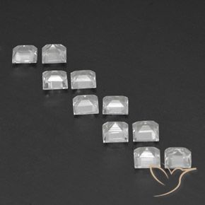 Gemas de Topacio Blanco claro natural de 3.99 ct, Cuadrado, VS