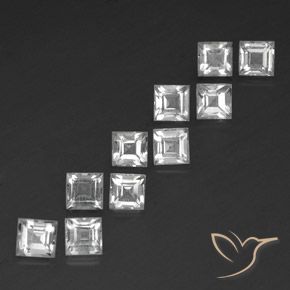 Gemas de Topacio Blanco natural de 4.92 ct, Cuadrado, VS