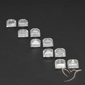 Gemas de Topacio Blanco claro natural de 4.67 ct, Cuadrado, VS