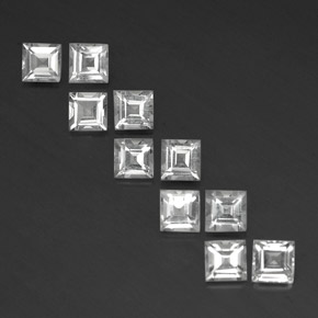 Gemas de topacio blanco natural de  ct, cuadrado, VS