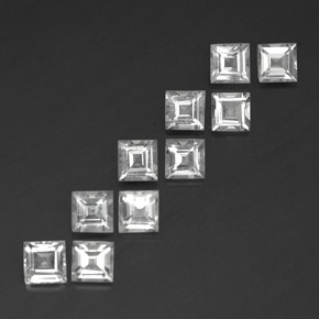 Gemas de topacio blanco natural de  ct, cuadrado, VS