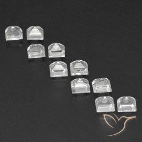 Gemas de Topacio Blanco claro natural de 5.19 ct, Cuadrado, VS
