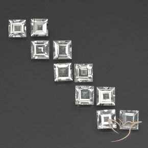 4.12ctw Natural Blanco claro Topacio, Cuadrado, VVS-VS