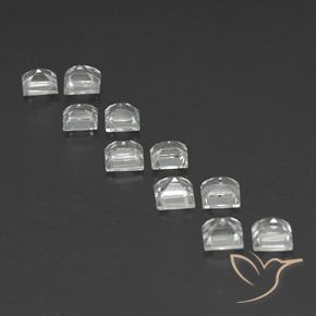 Gemas de Topacio Blanco claro natural de 4.22 ct, Cuadrado, VVS-VS
