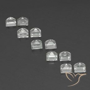 Gemas de Topacio Blanco claro natural de 5.05 ct, Cuadrado, VVS-VS