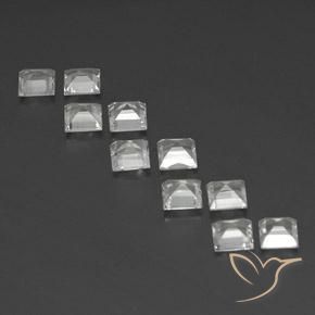 Gemas de Topacio Blanco natural de 3.88 ct, Cuadrado, VVS-VS