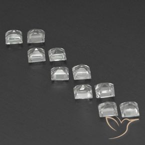 Gemas de Topacio Blanco claro natural de 4.57 ct, Cuadrado, VVS-VS