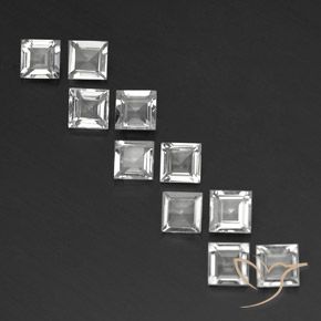 3.87ctw Natural Blanco Topacio, Cuadrado, VVS-VS