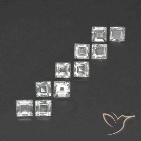 Gemas de Topacio Blanco cálido natural de 4.00 ct, Cuadrado, VVS-VS