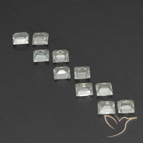 Gemas de Topacio Blanco cálido natural de 3.88 ct, Cuadrado, VVS-VS