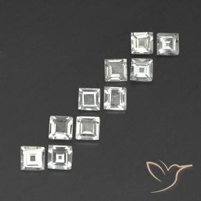 Gemas de Topacio Blanco cálido natural de 3.62 ct, Cuadrado, VVS-VS