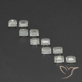 Gemas de Topacio Blanco cálido natural de 3.62 ct, Cuadrado, VVS-VS