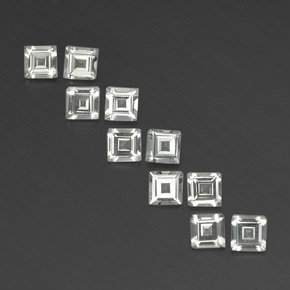 Gemas de topacio blanco natural de  ct, cuadrado, VVS-VS