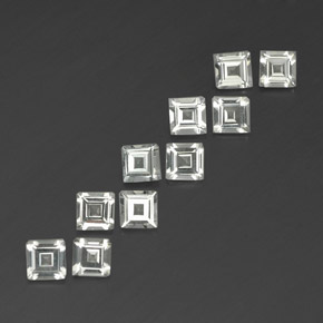 Gemas de topacio blanco natural de  ct, cuadrado, VVS-VS