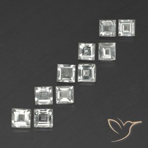 Gemas de Topacio Blanco cálido natural de 4.80 ct, Cuadrado, VVS-VS