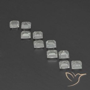 Gemas de Topacio Blanco cálido natural de 3.86 ct, Cuadrado, VVS-VS