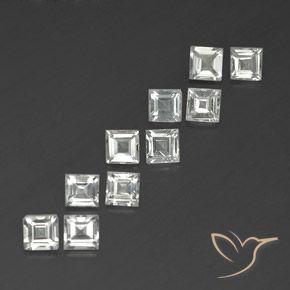 Gemas de Topacio Blanco cálido natural de 4.28 ct, Cuadrado, VVS-VS