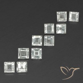 Gemas de Topacio Blanco cálido natural de 4.40 ct, Cuadrado, VS
