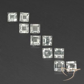 3.91ctw Natural Blanco cálido Topacio, Cuadrado, VVS-VS