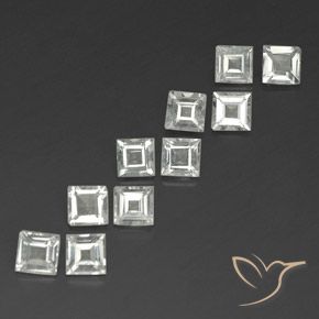 Gemas de Topacio Blanco cálido natural de 3.90 ct, Cuadrado, VS